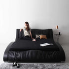 高級レザー・ベッド スタンダードボンネルコイル クイーン(Q×1)