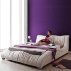 高級レザー・ベッド 国産カバーポケットコイル ダブル