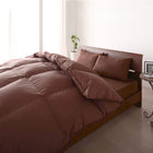 羽毛掛布団 単品 シングル 日本製 防カビ 消臭 フランス産 ホワイトダックダウン エクセルゴールドラベル モカブラウン