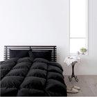 羽毛掛布団 単品 シングル 日本製 防カビ 消臭 フランス産 ホワイトダックダウン エクセルゴールドラベル サイレントブラック