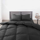 敷布団 プレミアム ダブル10点セット フランス産ダウンエクセルゴールドラベル羽毛布団 ボリュームタイプ サイレントブラック