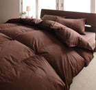 羽毛布団 グース ダブル 和タイプ 10点セット 9色 羽毛布団 モカブラウン