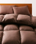 羽毛布団 プレミアム敷布団タイプ ダック ボリュームタイプ ダブル10点セット 9色 羽毛布団 モカブラウン