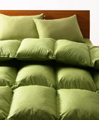 羽毛布団 グース ダブル 和タイプ 10点セット 9色 羽毛布団 モスグリーン