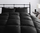 羽毛布団 ダブル10点セット 和タイプ ポーランド産 ホワイトダック90% ロイヤルゴールドラベル サイレントブラック