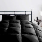 グースダウン93% シングル 羽毛布団 8点セット 日本製 ウクライナ産ロイヤルゴールドラベル 和タイプ ブラック