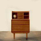 チーク ライティングデスク おしゃれ 天然木チーク材 北欧アンティーク風 リビング収納 W70