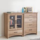キャビネット + チェスト 2点セット オーク調 リビング 収納