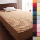 ボックスシーツ パッド一体型 同色2枚セット 20色 コットンタオル 洗える セミダブル