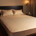 ボックスシーツ 単品 シングル 9色 ホテルスタイル ストライプ サテン