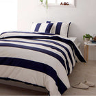 布団カバーセット ベッド用 ダブル4点セット ナチュラル カバーリング ネイビー