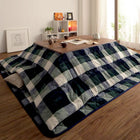 こたつ 掛布団 敷布団 2点セット 正方形 75×75 天板対応 チェック柄 ネイビー