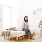 マットレスベッド ショート丈分割式 国産ポケット ベッドパッド・シーツセット付き セミシングル ショート丈 脚15cm