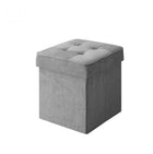 収納スツールボックス おしゃれスツール プレミアム生地 1人掛け ライトグレー