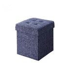 収納スツールボックス おしゃれスツール プレミアム生地 1人掛け ダークネイビー