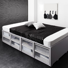 ベッド 収納付きベッド 大容量 シングル 薄型スタンダードボンネルコイル 引き出しなし