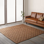 ラグ 190×190cm レザー調 洗える ヴィンテージキルト