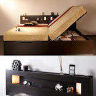 ガス圧式跳ね上げベッド 薄型スタンダードボンネルコイル 横開き セミダブル 深さレギュラー