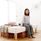 マットレスベッド ショート丈分割式 国産ポケット ベッドパッド・シーツセット付き セミダブル ショート丈 脚22cm