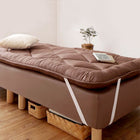 マットレスベッド ショート丈分割式 ボンネル ボリューム敷パッド・シーツセット付き シングル 脚22cm