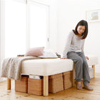 マットレスベッド ショート丈分割式 国産ポケット ベッドパッド・シーツセット付き セミダブル ショート丈 脚30cm