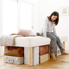 マットレスベッド ショート丈分割式 国産ポケット ベッドパッド・シーツセット付き セミダブル ショート丈 脚40cm