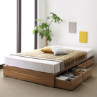 布団ベッド 収納 大容量 シングル 薄型スタンダードボンネルコイル 引出し4杯 ロータイプ