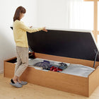 ベッド ガス式跳ね上げ シングル 薄型スタンダードボンネルコイル 横開き 深さ レギュラー お客様組立