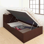 ベッド ガス圧跳ね上げ セミシングル 薄型スタンダードボンネルコイル 横開き 深さラージ