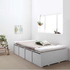 ベッドフレームのみ 布団ベッド 収納 大容量 引出し4杯 ハイタイプ セミダブル