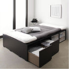 布団ベッド 収納 大容量 セミダブル 薄型スタンダードボンネルコイル 引出し4杯 ハイタイプ