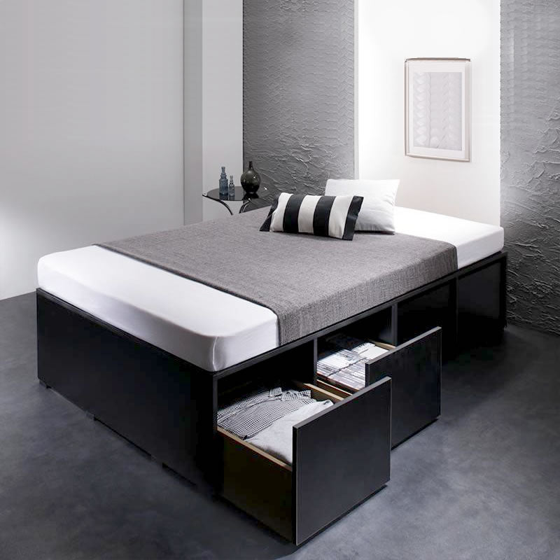 ベッド 収納付きベッド 大容量 シングル 薄型スタンダードボンネル