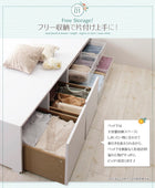 ベッド 収納付き 大容量 シングル 薄型スタンダードボンネルコイル 引き出しなし