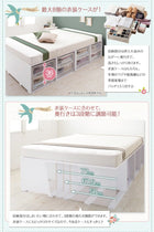 ベッド 収納付き 大容量 シングル 薄型スタンダードボンネルコイル 引出し2杯