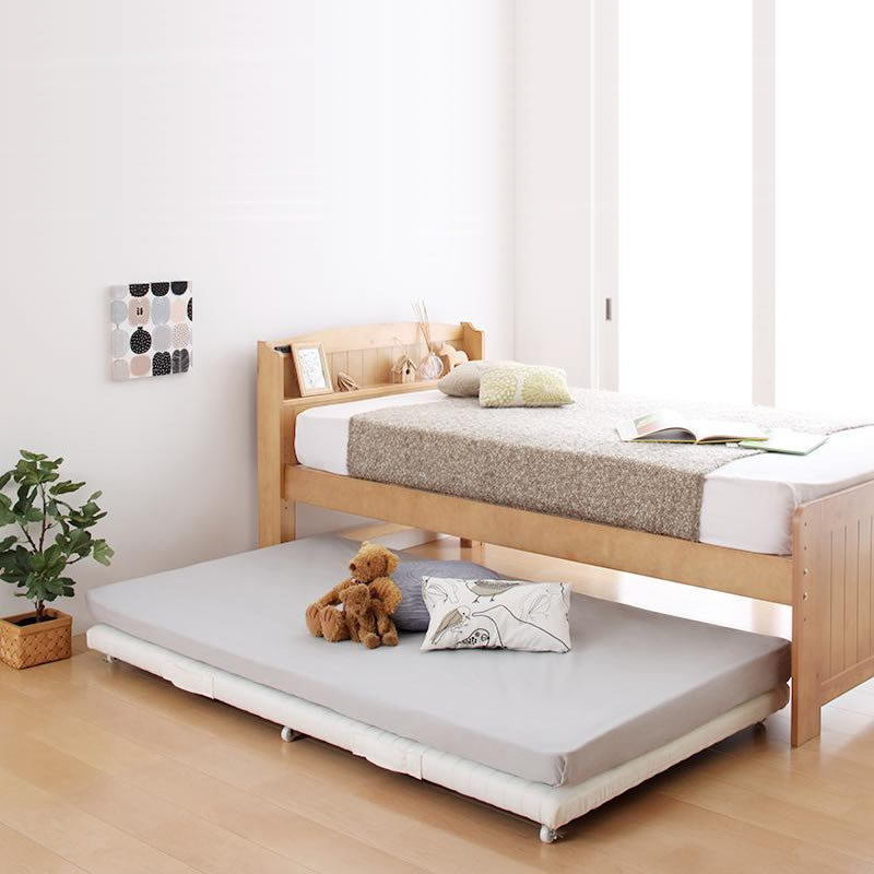 親子ベッド 薄型軽量ポケットコイルマットレス付き 下段ベッド シングル ショート丈 親子ベッド 薄型軽量ポケットコイルマットレス付き 下段ベッド