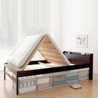 天然木すのこ 部屋の中で布団が干せる高さ調節付き セミダブル