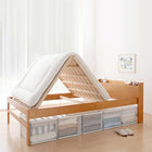 天然木すのこ 部屋の中で布団が干せる高さ調節付き セミダブル