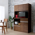 幅117 キッチン収納棚 大型レンジ対応 ハイカウンター93cm 人気 おしゃれ 120 ウォルナットブラウン