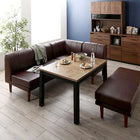 こたつ ソファ リビングダイニングセット 5点セット テーブル+2人掛けソファ1脚+1人掛けソファ1脚+コーナーソファ1脚+ベンチ1脚 W120 高さ調節