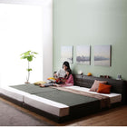 ベッド連結 ローベッド ワイドK240(S+D) フロアベッド 国産ボンネルコイル