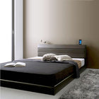 すのこベッド ボンネルコイル セミダブル 棚・コンセント付き レザー