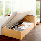 ベッド セミシングル ベッド 跳ね上げ 収納 薄型スタンダードポケットコイル 横開き お客様組立 深さラージ