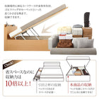 ベッド セミシングル ベッド 跳ね上げ 収納 薄型スタンダードポケットコイル 横開き お客様組立 深さラージ
