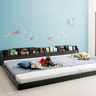 ベッド 連結 フロアベッド 子供 ボンネルコイル ワイドK200 ブラック