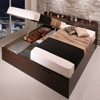 ガス式 ベッド 収納 跳ね上げ キング SS+S マットレス付き フランスベッド マルチラススーパースプリング 縦開き