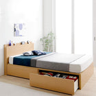 ベッド セミダブル 連結収納 壁付け 国産 ファミリー スタンダードボンネルコイル Aタイプ お客様組立 ナチュラル