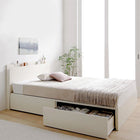 ベッド セミダブル 連結収納 壁付け 国産 ファミリー スタンダードボンネルコイル Aタイプ お客様組立 ホワイト