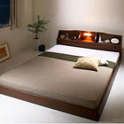 セミダブル フロアベッド ボンネルコイル 照明付 ブラウン