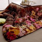 こたつ 布団 掛布団単品 正方形 80×80 天板対応 日本製 マイクロファイバー 水彩タッチ花柄