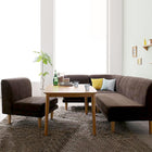 こたつ リビングダイニングセット 5点セット テーブル+2人掛けソファ1脚+1人掛けソファ2脚+コーナーソファ1脚 W105 高さ調節